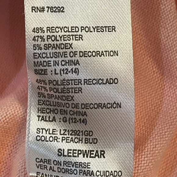 Disney Peach Long Sleeve Sleep Shirt- Out of This World - Picture 5 of 6